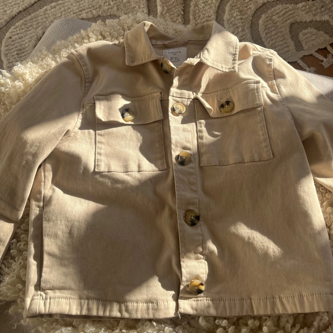 Beige jeansjacka från Lindex, stl 164