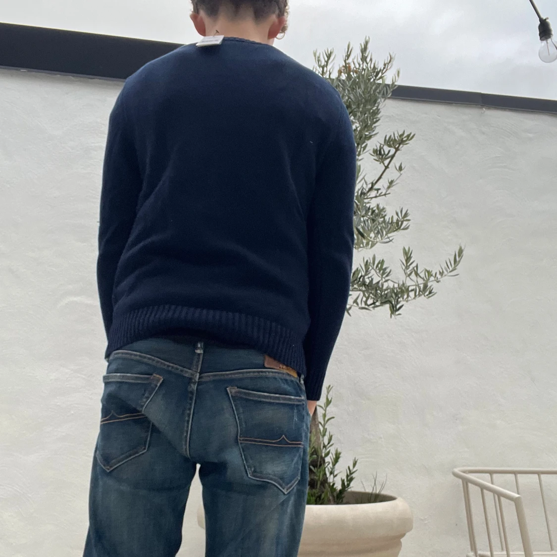 Mörkblå stickad tröja (Helt ny) - 1