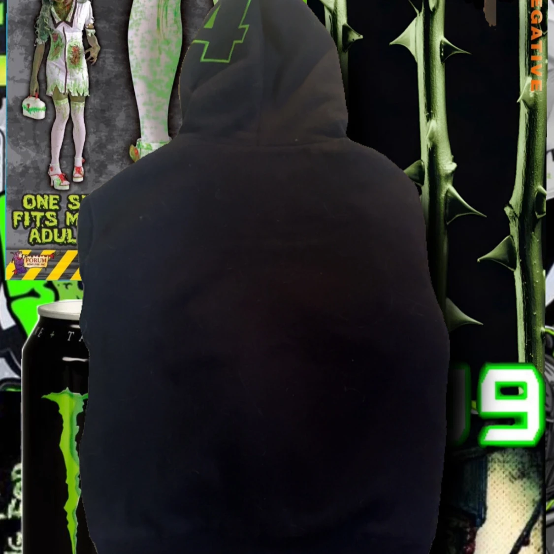 Monster x Fox svart hoodie XL - 1