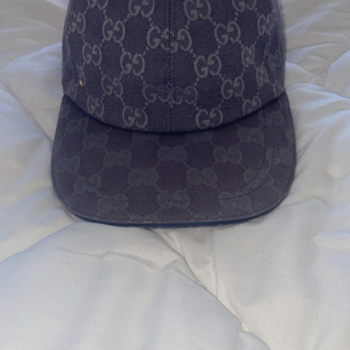 Gucci keps med GG-mönster marinblå