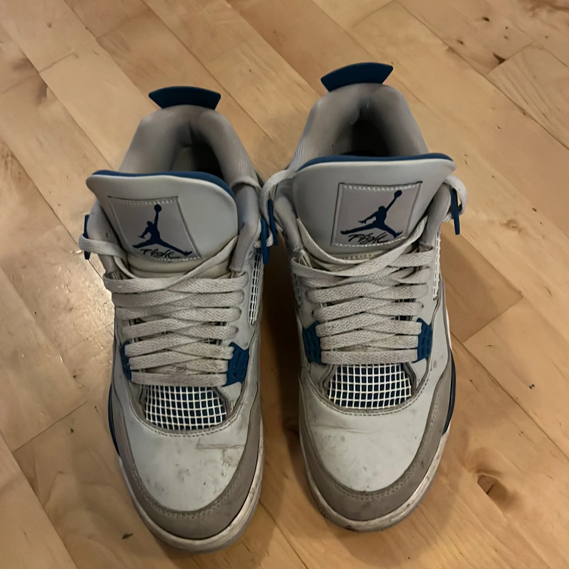 Nike Air Jordan 4 Retro Vit/Blå