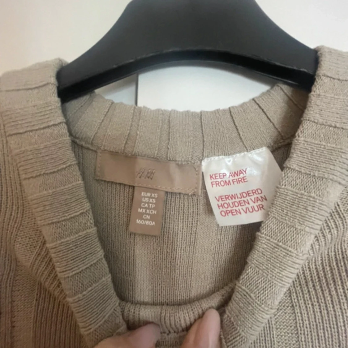 Beige ribbad långklänning H&M XS - 1