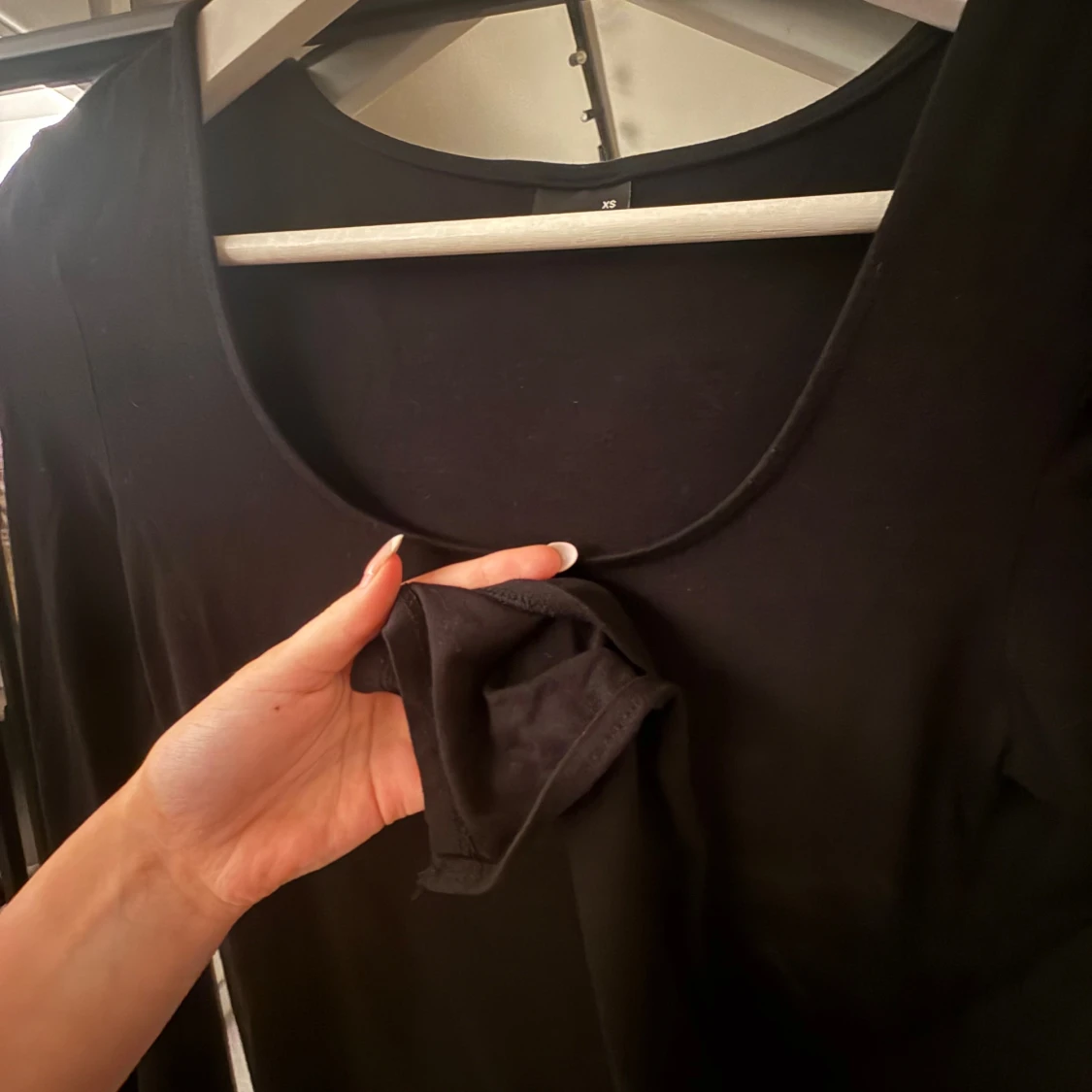 Svart långärmad topp i bomull XS - 2