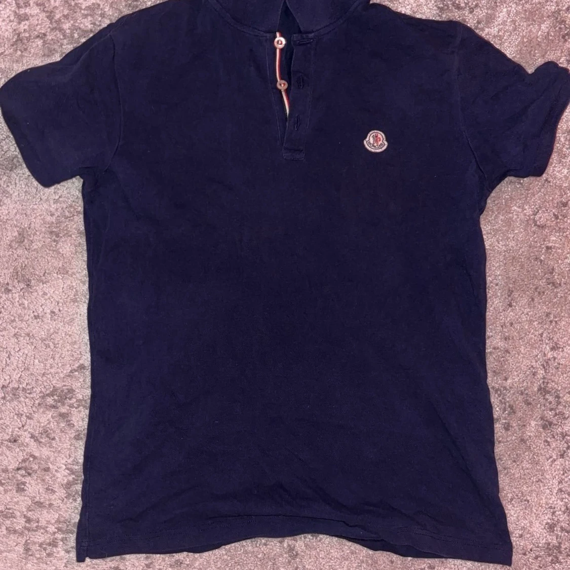 Mörkblå Moncler pikétröja