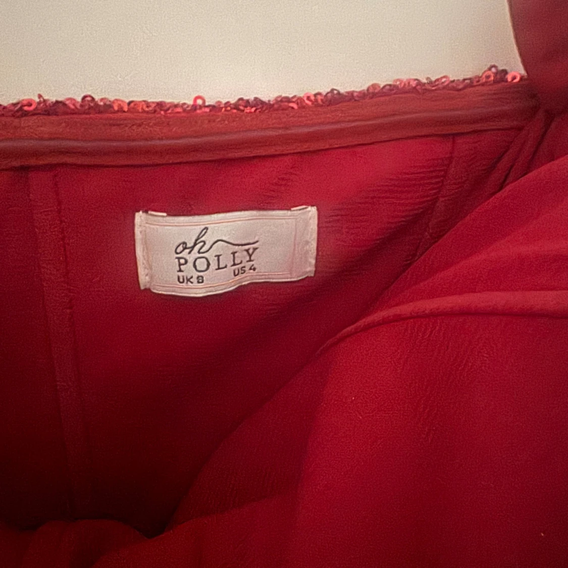 Röd glittrig långklänning Oh Polly - 2