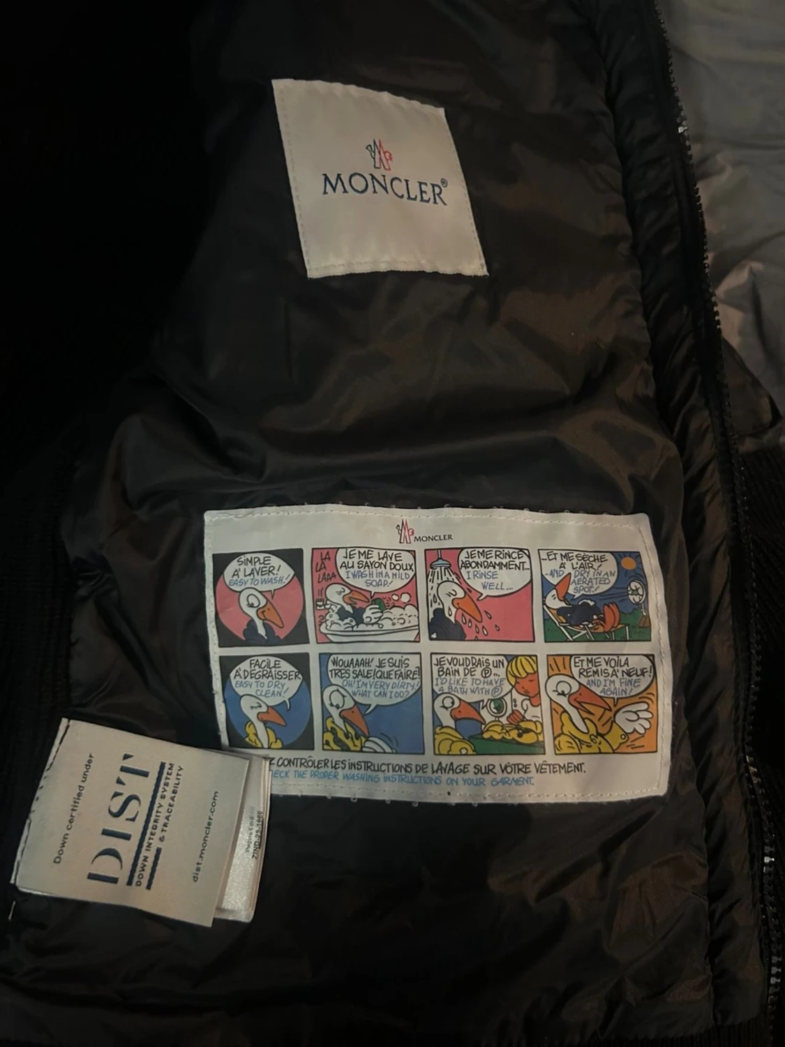 Svart Moncler pufferjacka med huva - 3