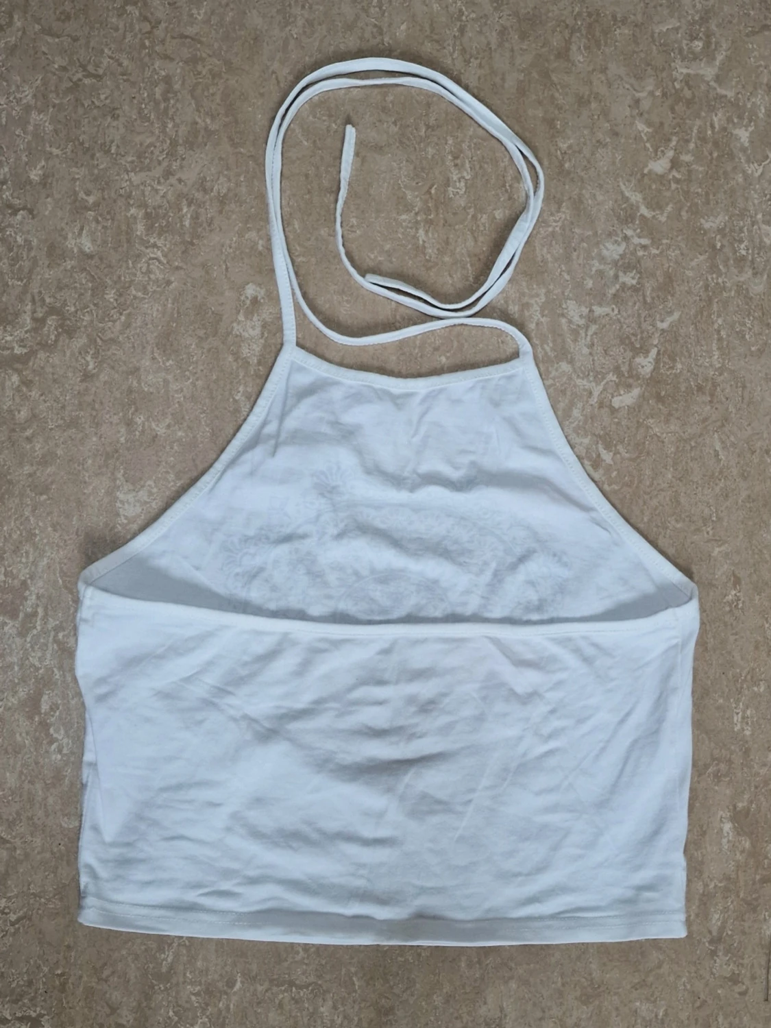 White halterneck crop top - 1
