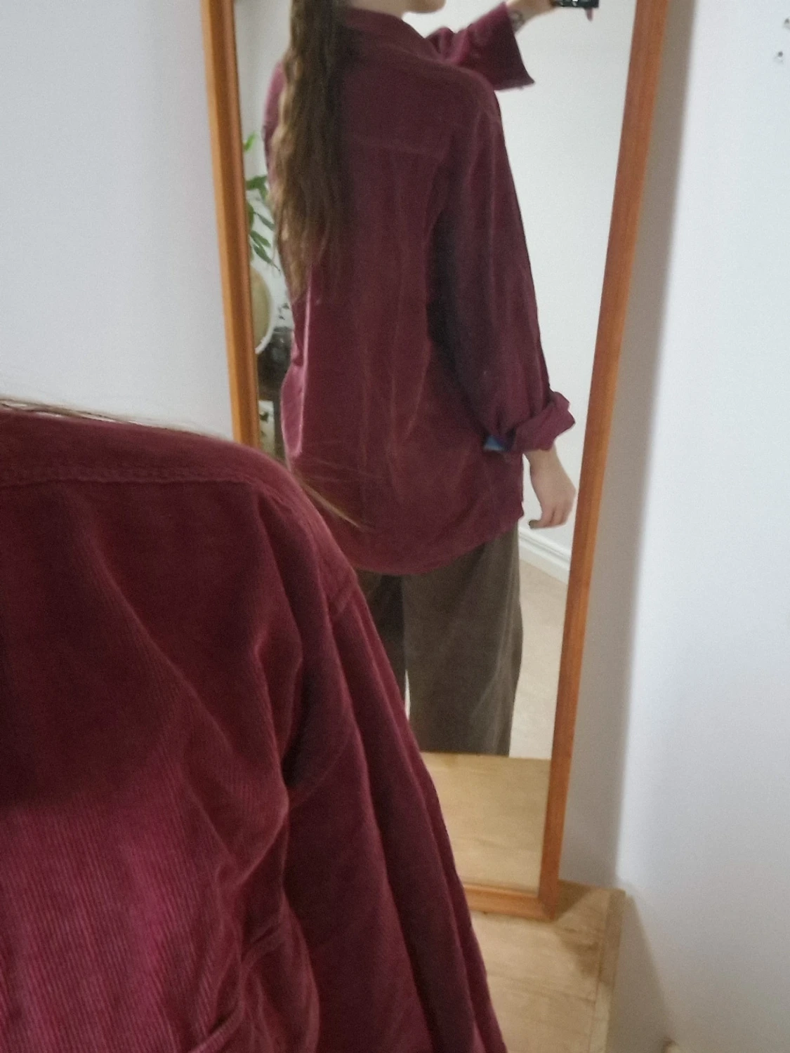 Burgundy corduroy shirt - 4