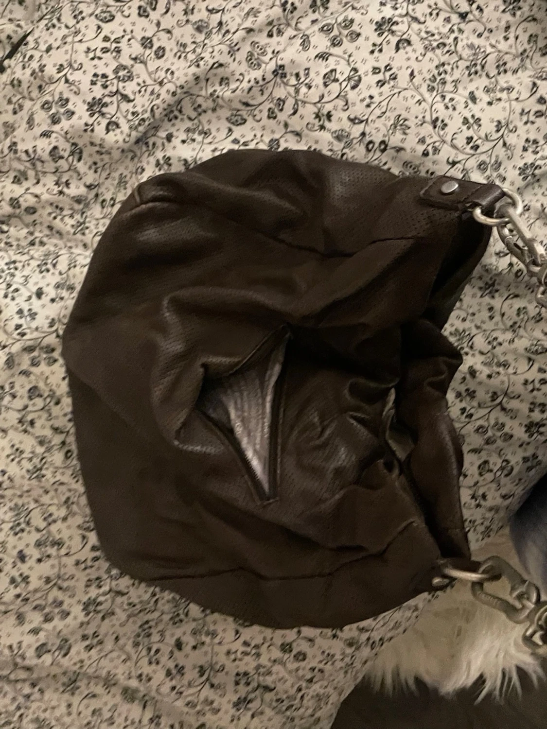 Mörkbrun handväska i skinn - 1