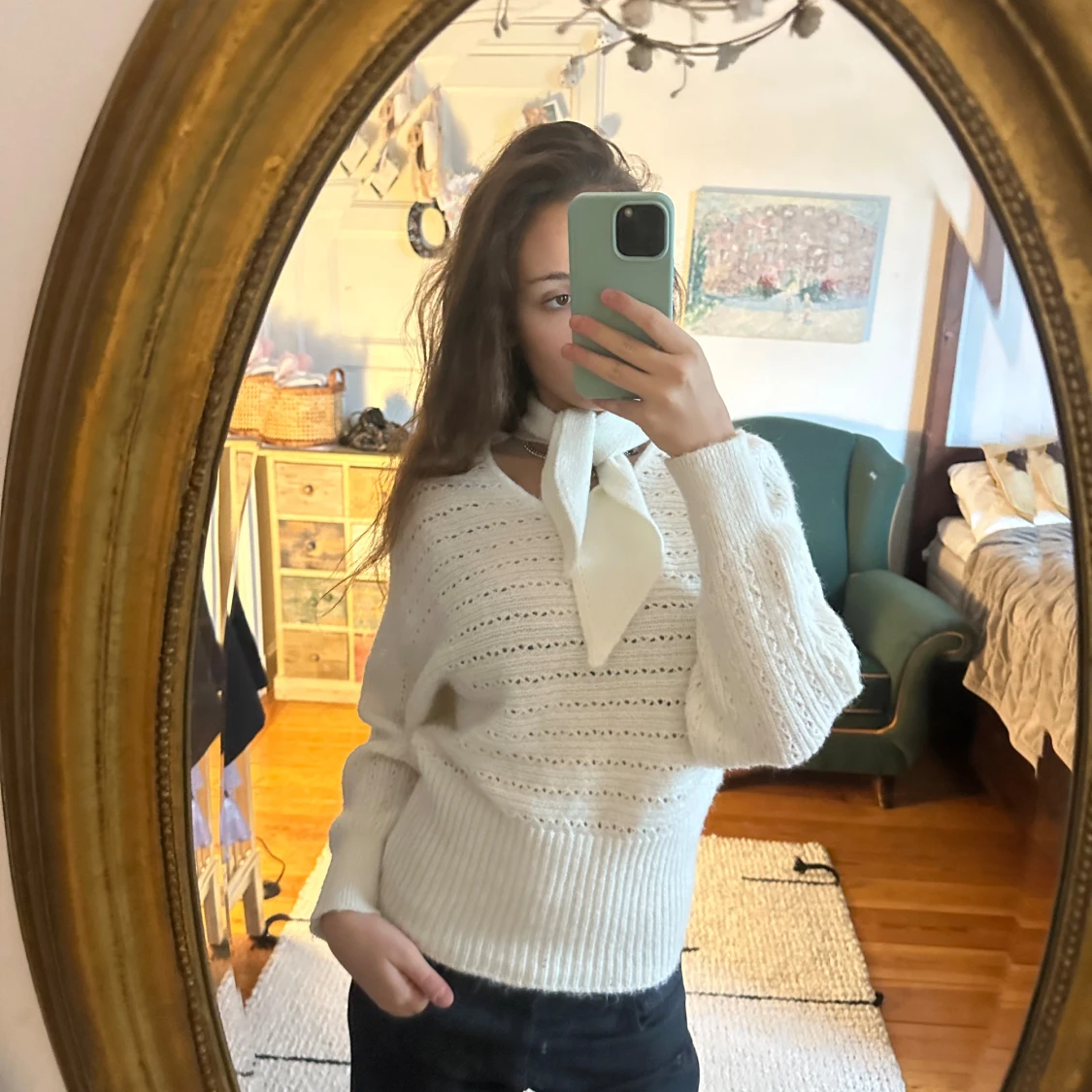 Vit stickad tröja från Zara - 1