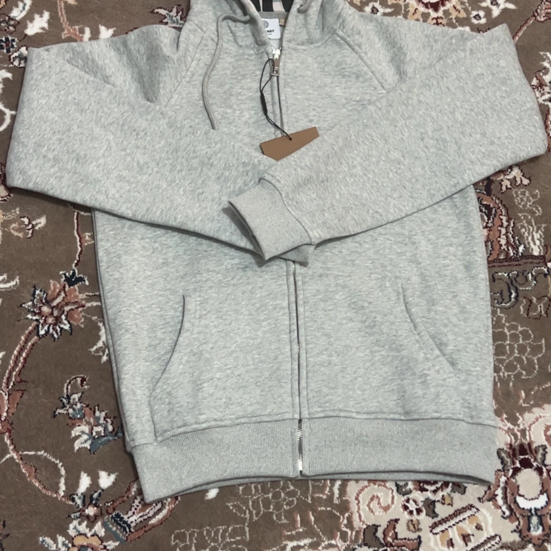 Grå hoodie med dragkedja från Burberry - 1