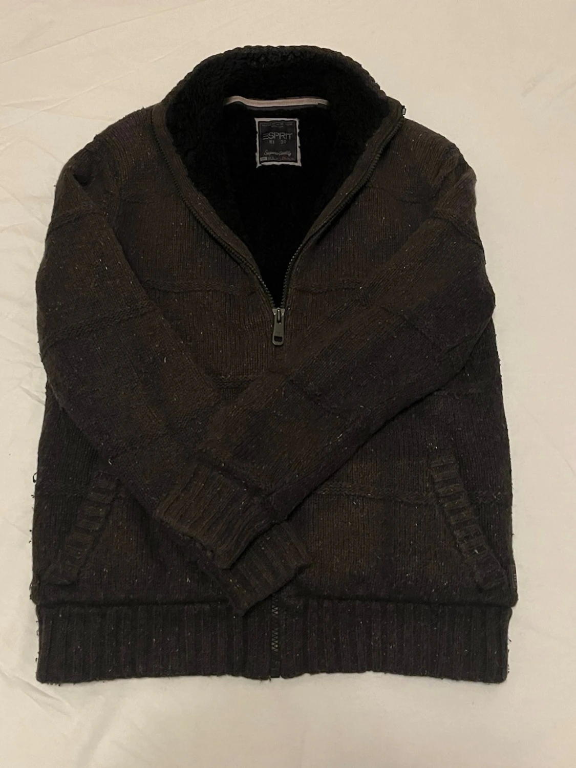 Stickad fodrad ull cardigan  - 1