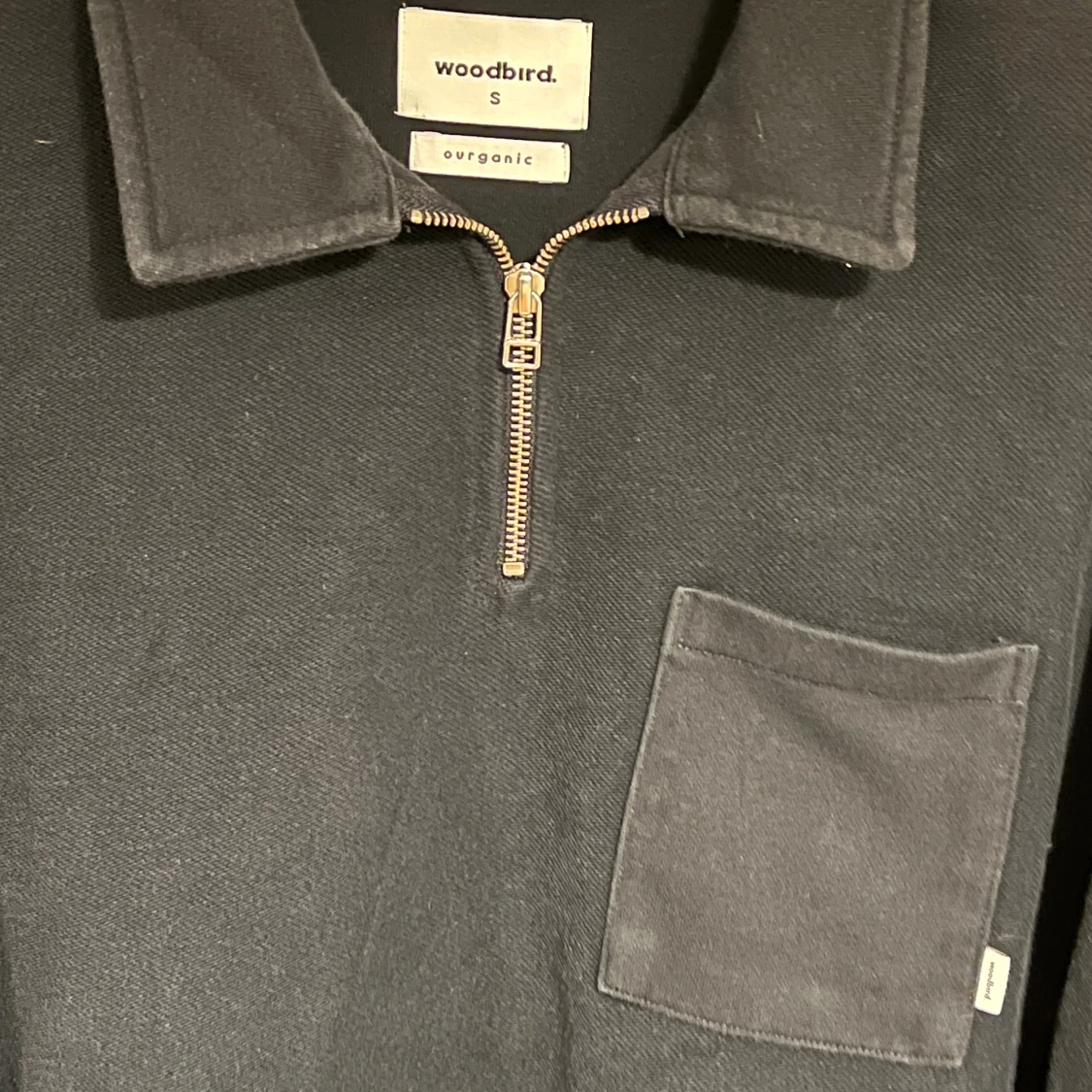 Marinblå half zip tröja från Woodbird - 3