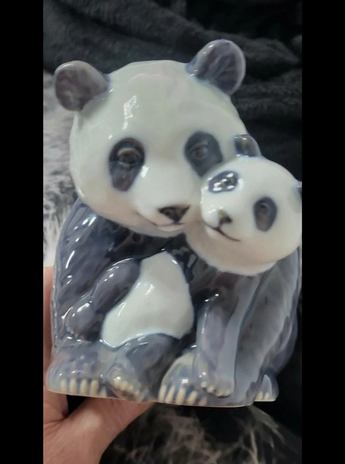 Royal Copenhagen panda med unger