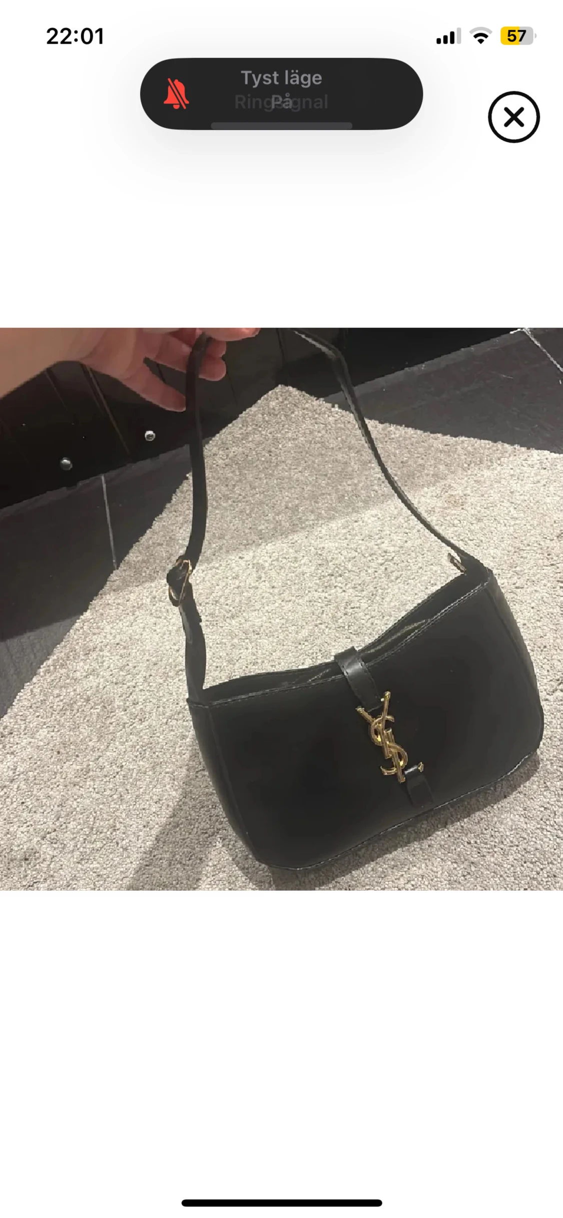 Svart YSL axelväska i skinn - 1