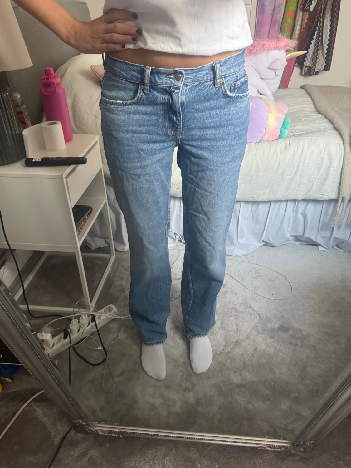 Blå jeans från Gina Tricot, storlek 36