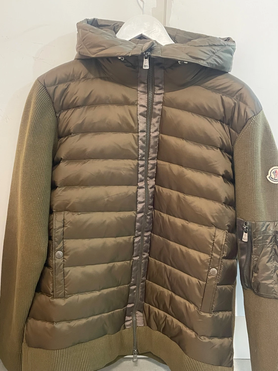 Olivgrön Moncler cardigan  - 3