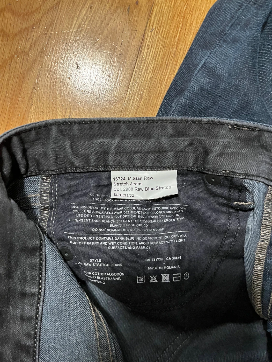 Mörkblå sim fit jeans  - 3