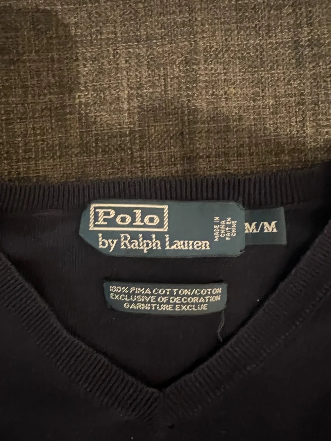 Mörkblå v-ringad tröja Polo Ralph Lauren - 1