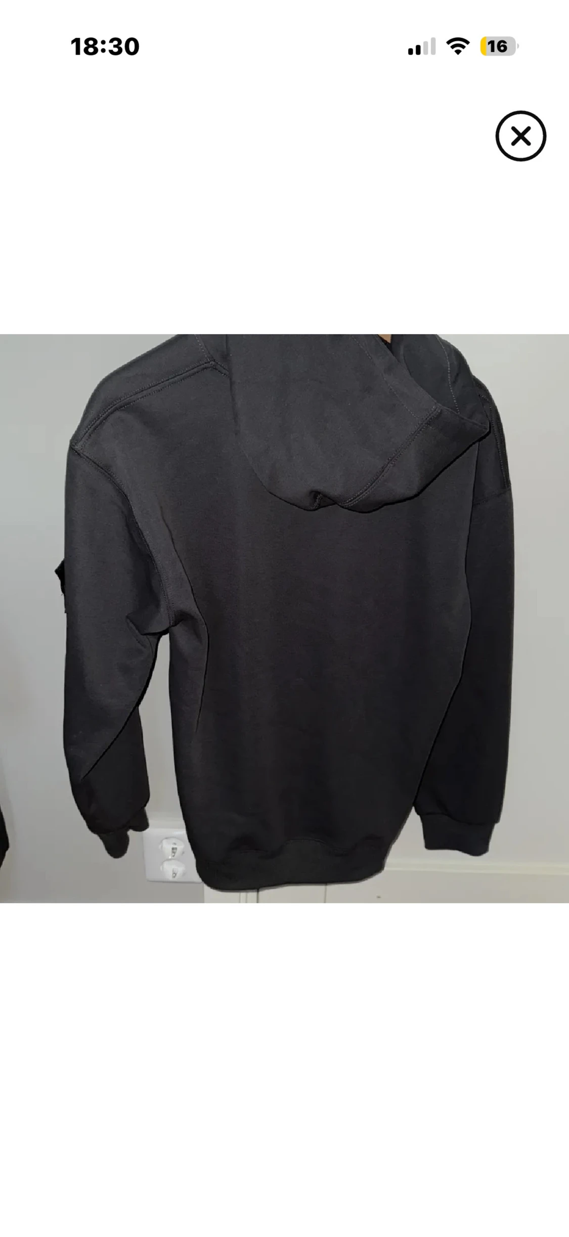 Grå stone Island hoodie - 2