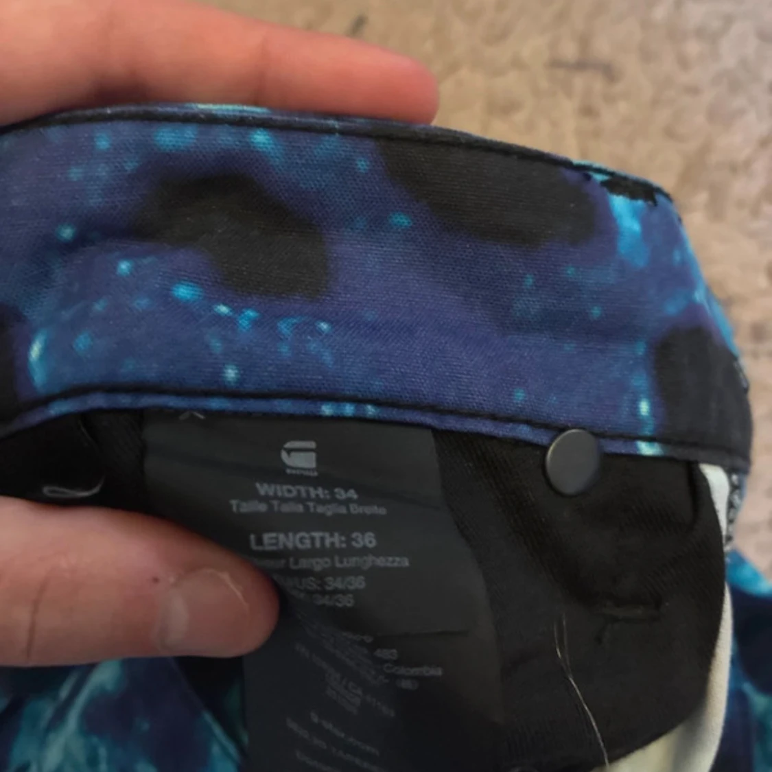 G-Star RAW 5622 blåmönstrade byxor - 2