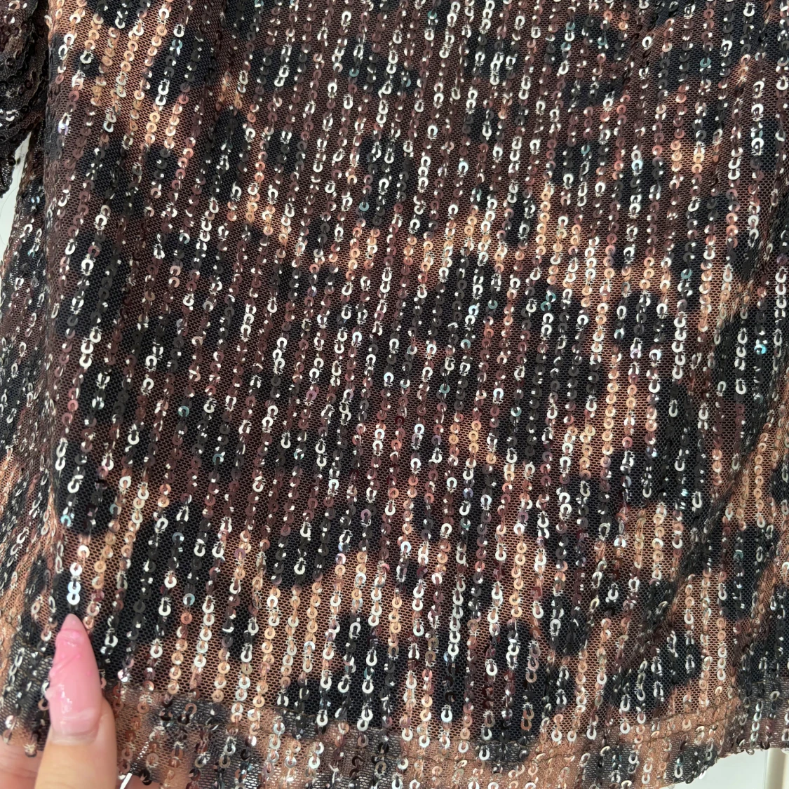 Paljett leopard topp - 4