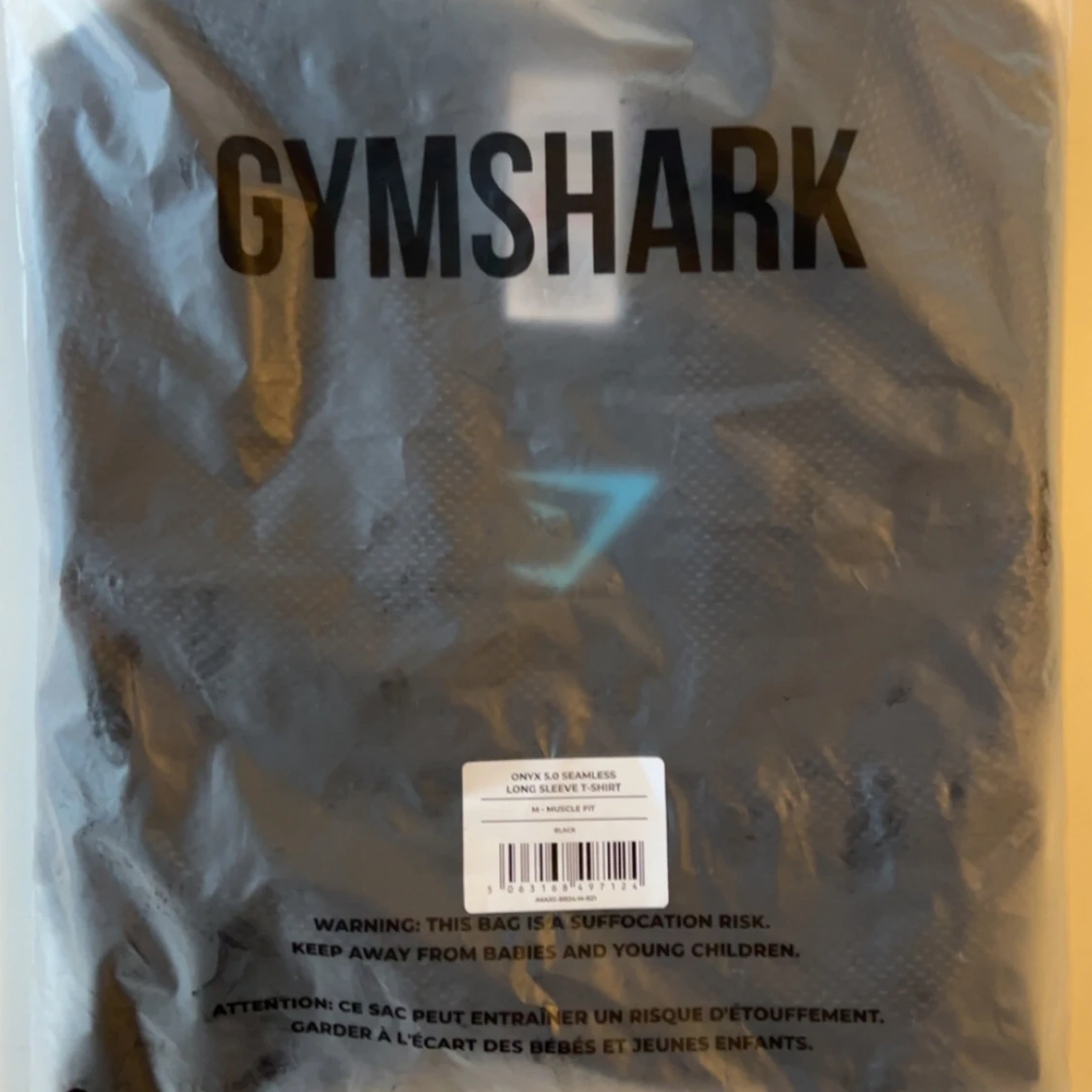  Gymshark Onyx v5 Black/gray blue logo longsleeve - 2