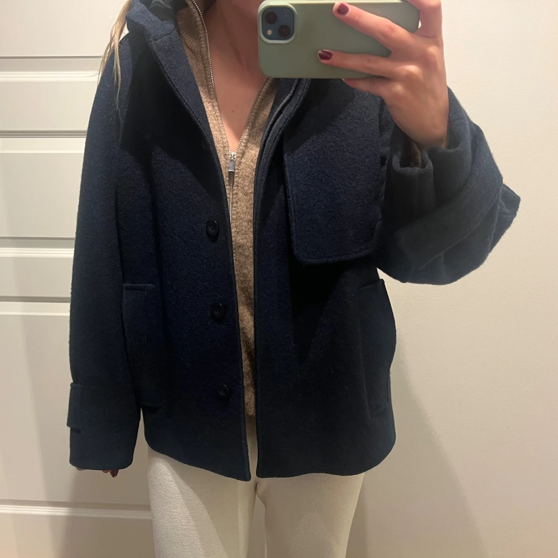 Mörkblå ullkappa  - 2