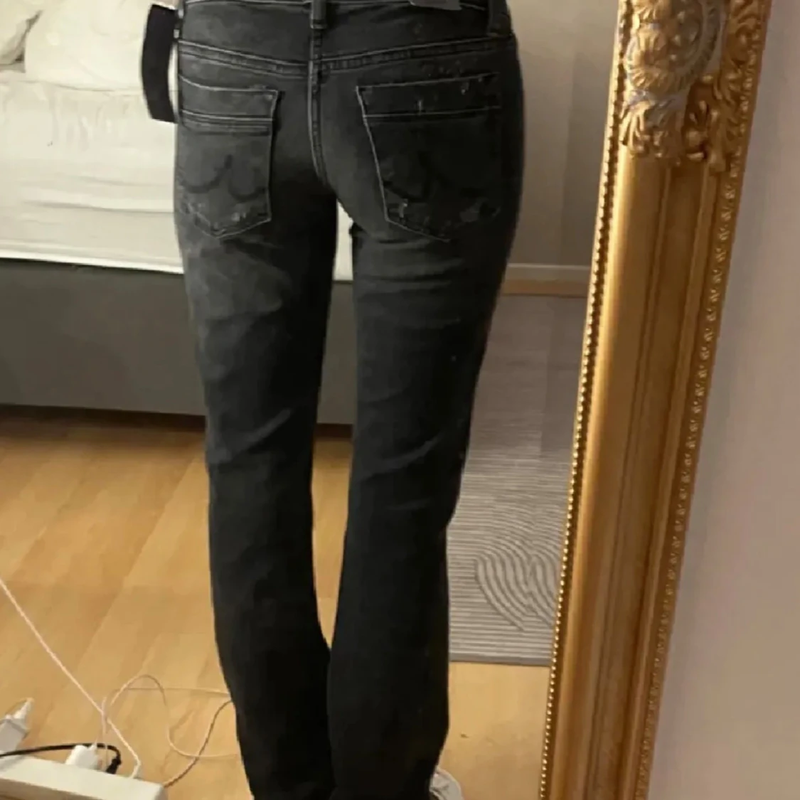 Gråa Ltb jeans med slitningar  - 2