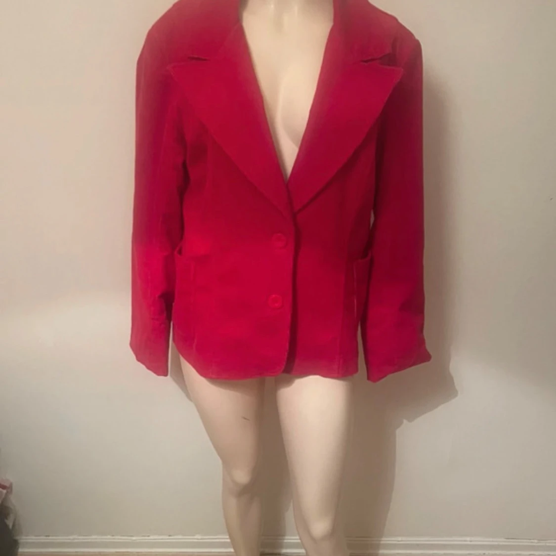 Röd manchesterkavaj med knappar - 4