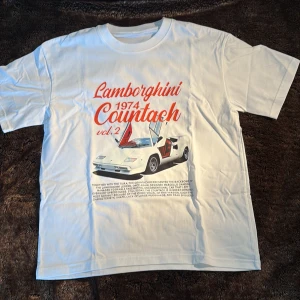 Vit T shirt med tryck - Säljer denna unika t shirt med tryck av lambon från Woolf of Wall street. En fantastiskt ikoniskt plagg som sitter perfekt på mig som är 179 65kg så skulle säga att den är M. Historian och kulturen runt detta tryck är otroligt! Skriv vid minsta fråga.🔥🔥🔥🔥