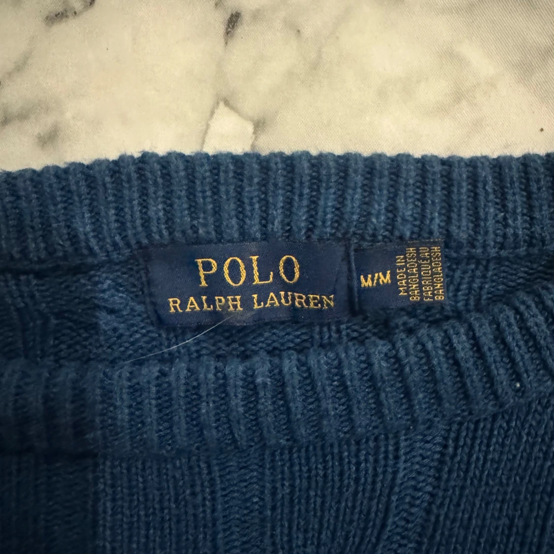 Blå kabelstickad tröja Polo Ralph Lauren - 3