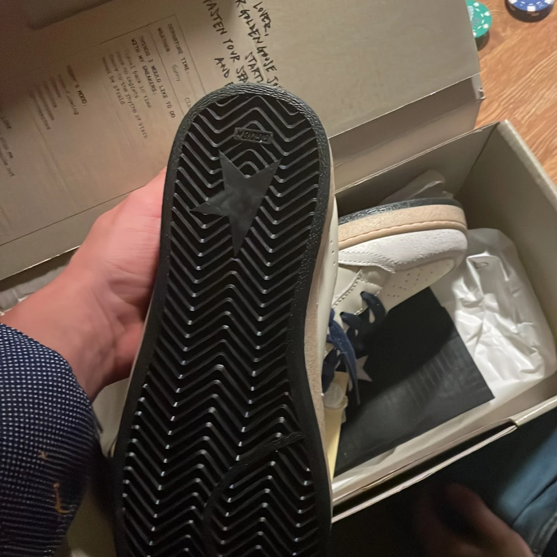 Golden Goose sneakers vit/blå stjärna - 1