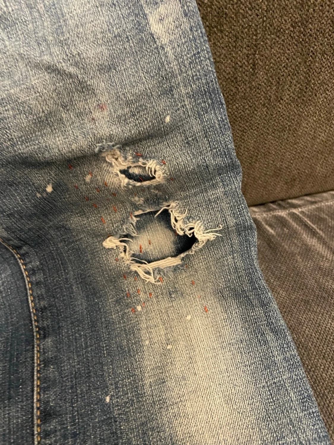 Dsquared2 blå slitna jeans - 6