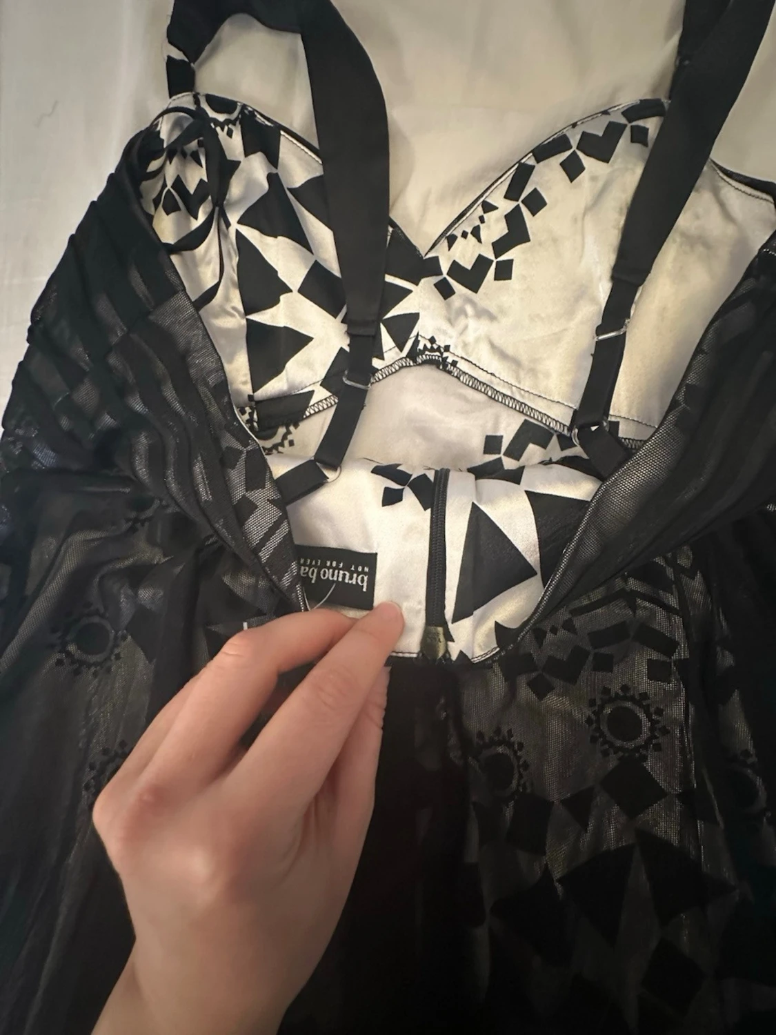 Svart mönstrad linnetopp från Bruno Banani - 3