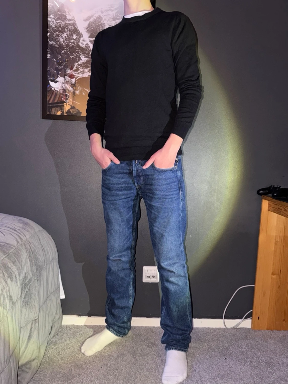 Svart långärmad tröja i bomull