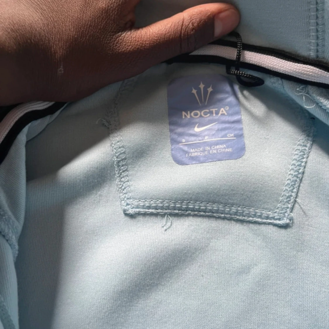 Ljusblå Nike NOCTA hoodiejacka - 4