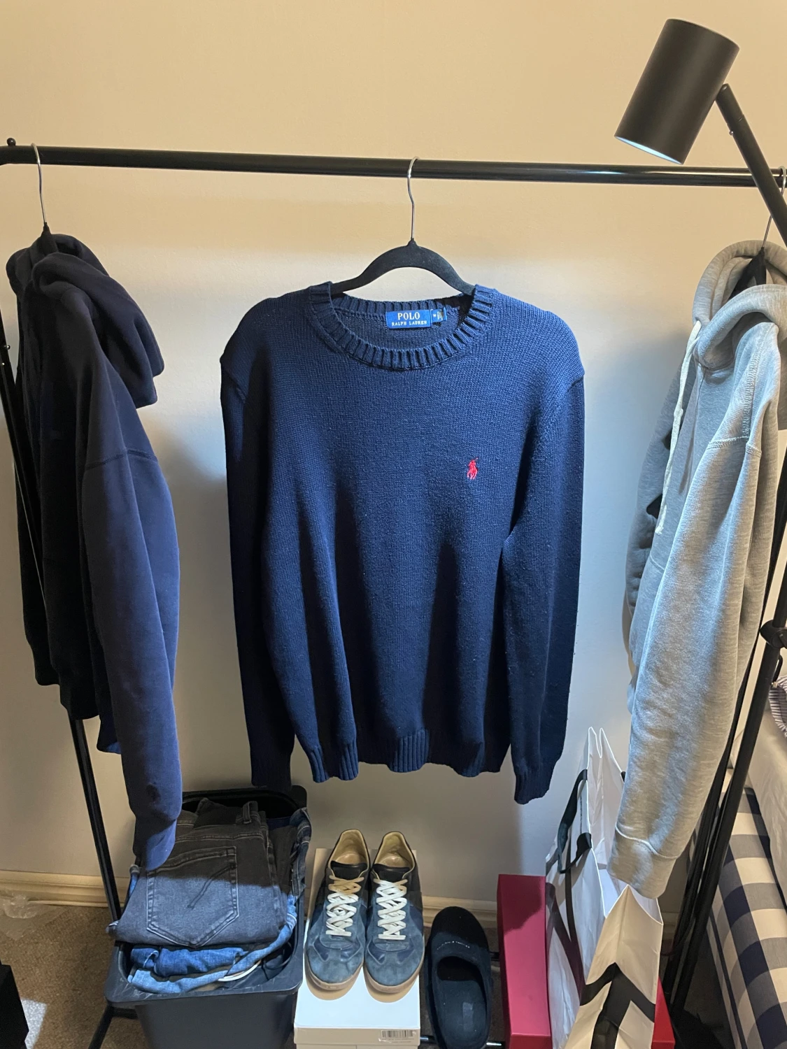 Marinblå stickad tröja Polo Ralph Lauren