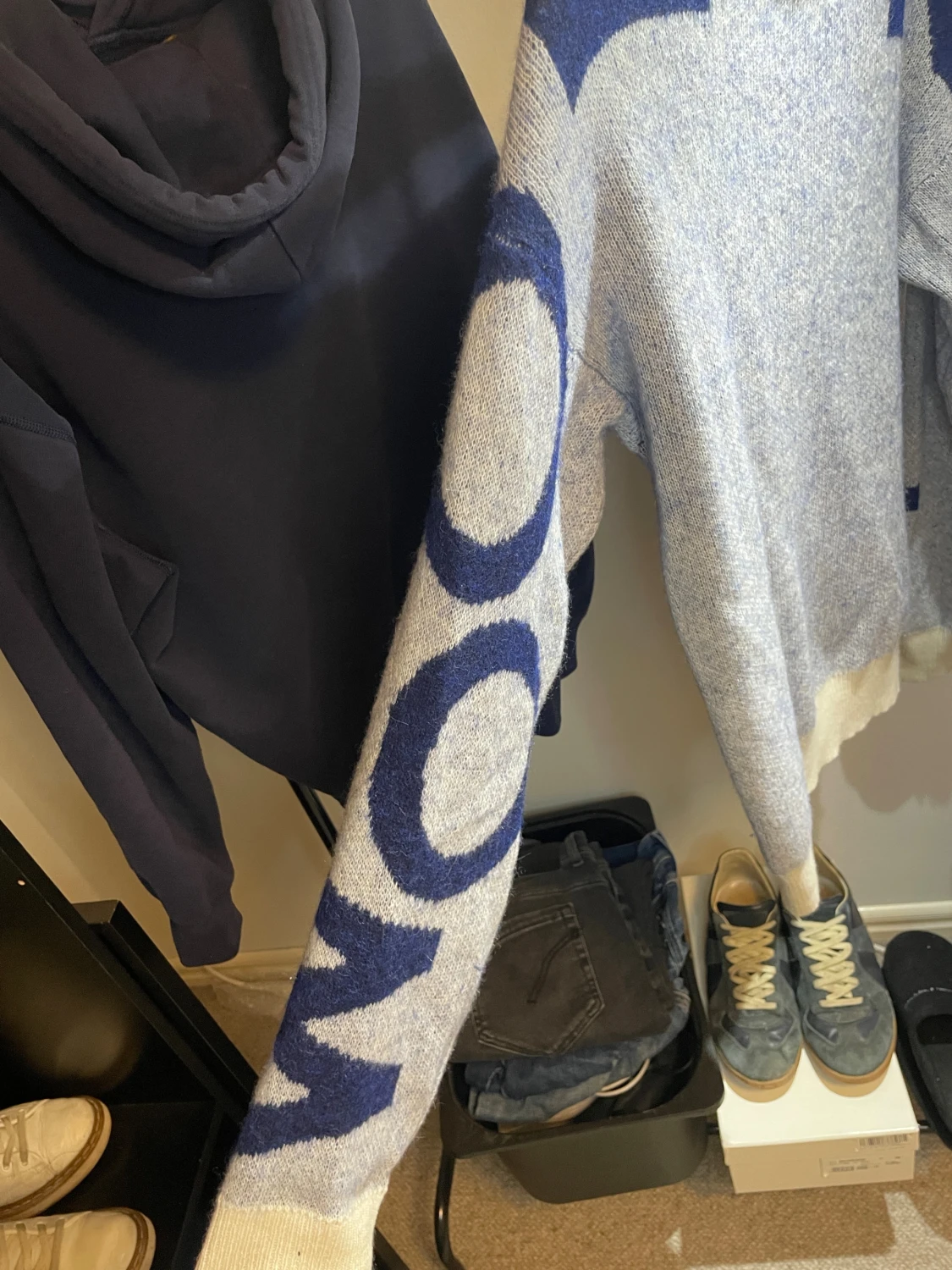 Blå stickad tröja Woolrich XS