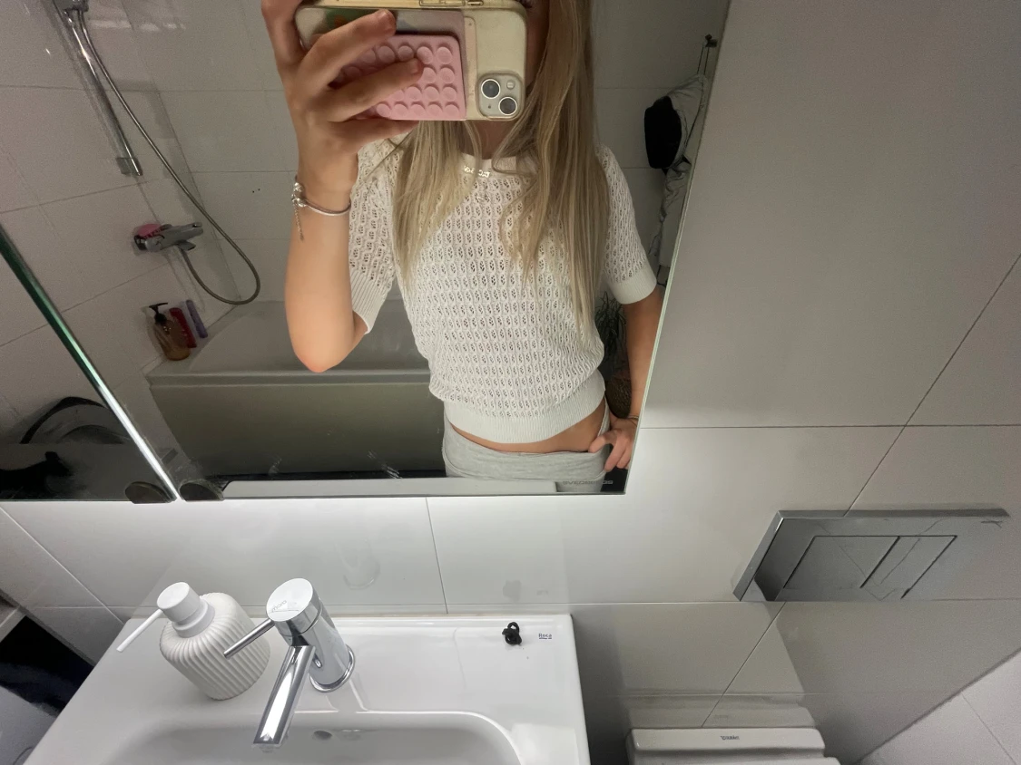 Vit stickad topp - 2