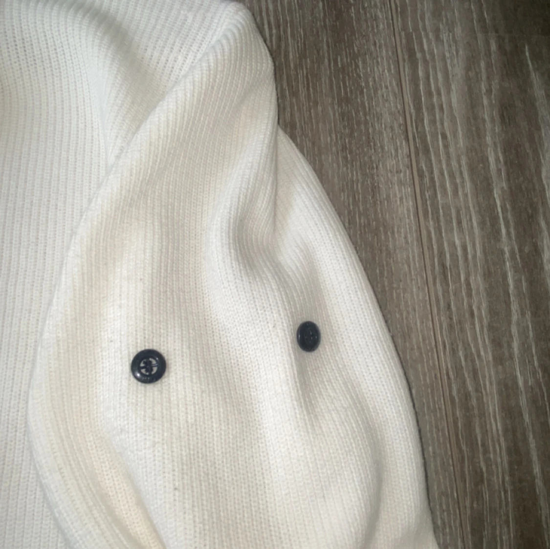 Vit stickad half zip från Stone Island - 3