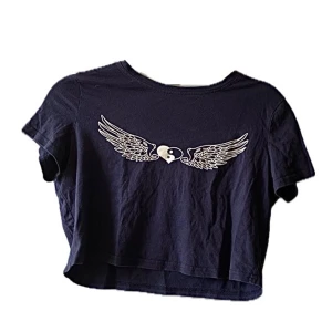 cool crop top - marinblå crop top me tryck