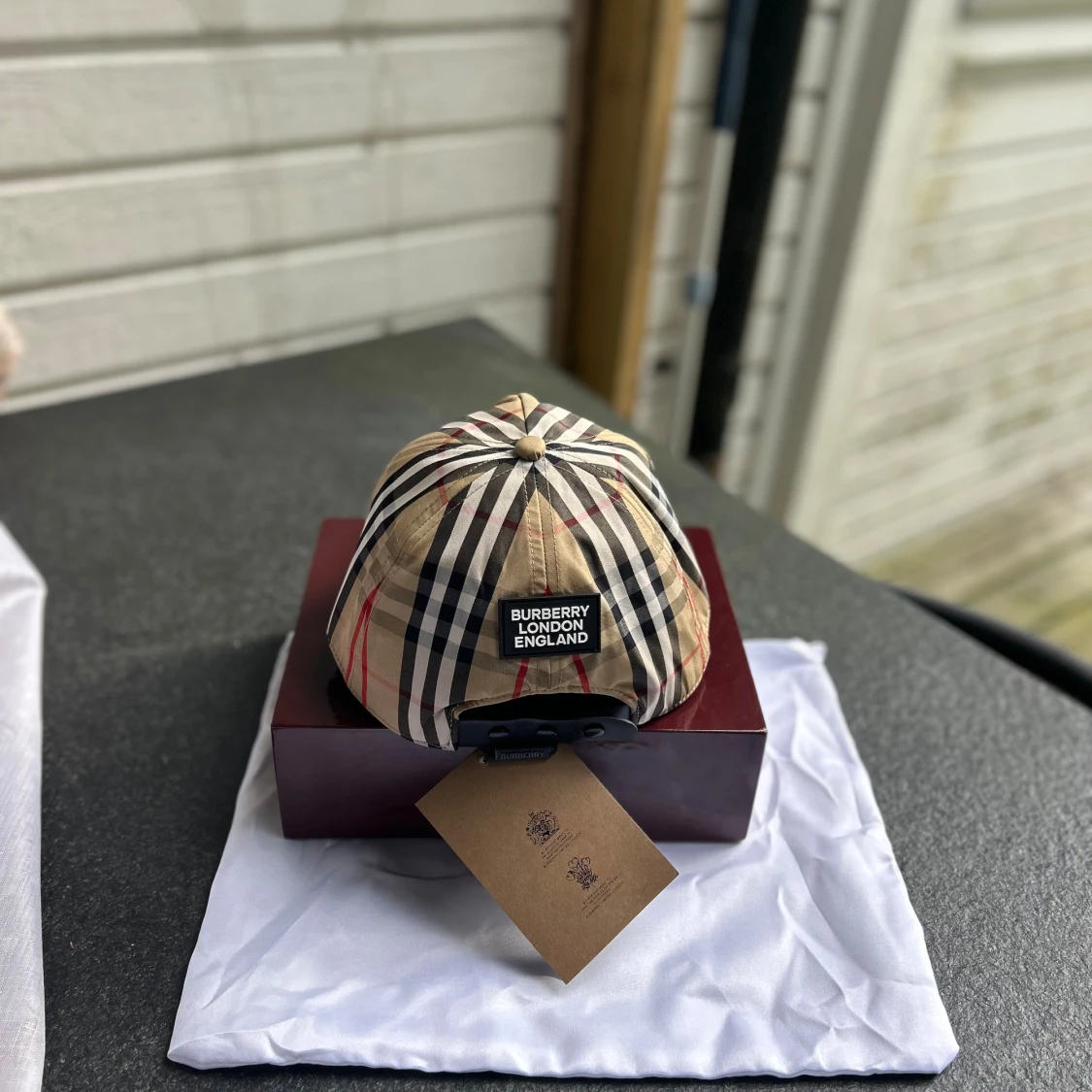 Burberry rutig keps i bomull - 2