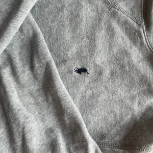 Grå sweatshirt från Polo Ralph Lauren - Klassisk grå sweatshirt från Polo Ralph Lauren med broderad marinblå logga på bröstet. Tröjan har rund halsringning, långa ärmar och är tillverkad i mjuk bomullsmix. Perfekt för en chill och stilren look.