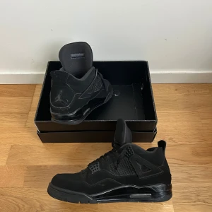 Svarta Air Jordan 4 Retro sneakers - Skorna är storlek 44 är använda 3-4gånger.