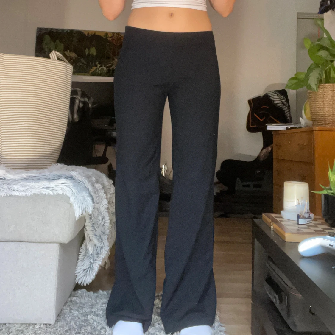 Svarta lågmidade kostymbyxor från Benetton