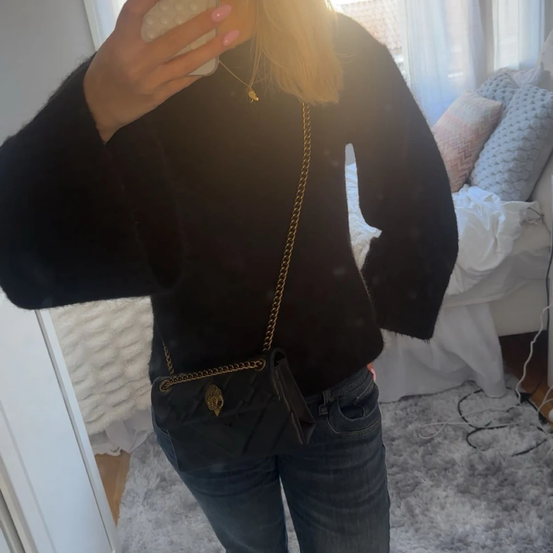 Svart quiltad axelväska Kurt Geiger - 1