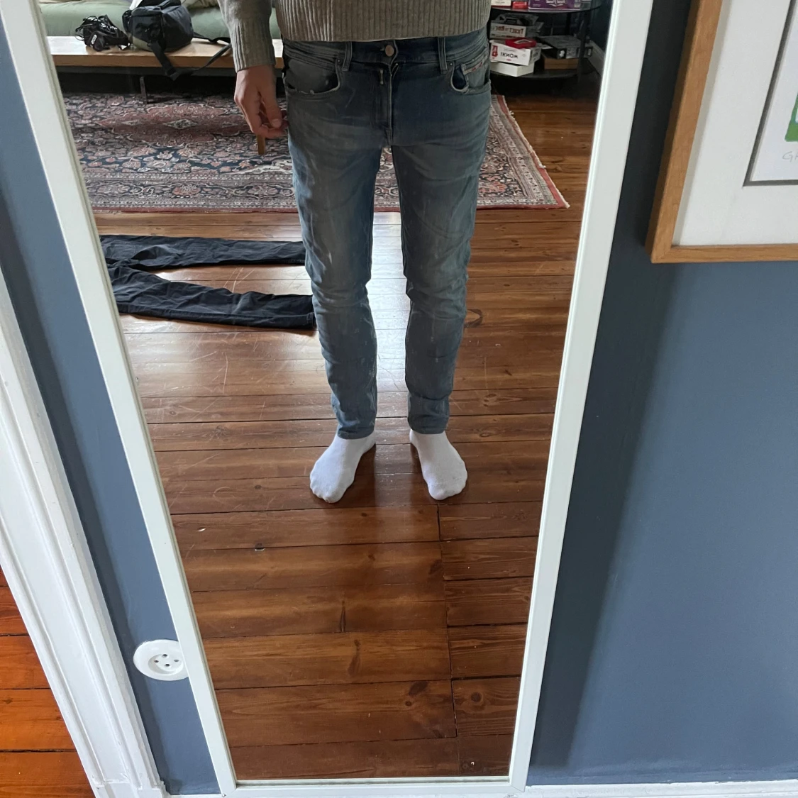 Blå slim fit jeans från replay 