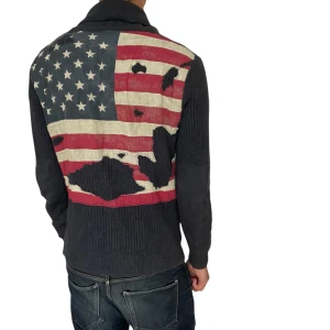 Stickad Ralph Lauren vintage cardigan NYSKIKC  - Otroligt fet denim supply stickad cardigan från Ralph Lauren i otroligt bra skick, priset kan såklart diskuteras, perfekt nu till kallare väder 