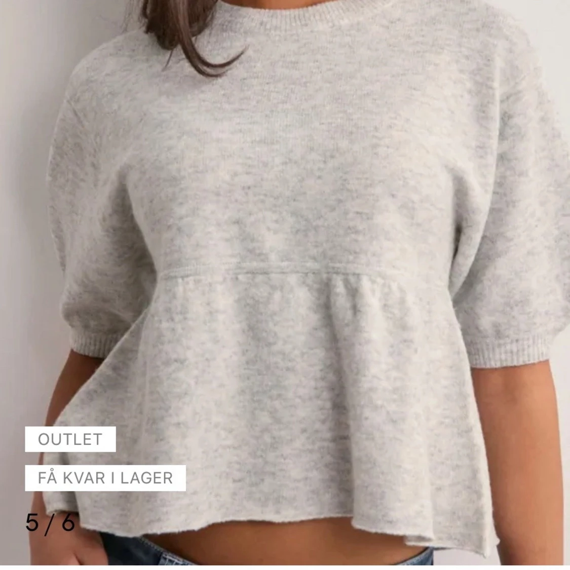 Ljusgrå stickad topp - 1